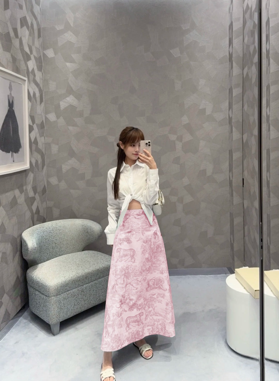 25SS print skirt