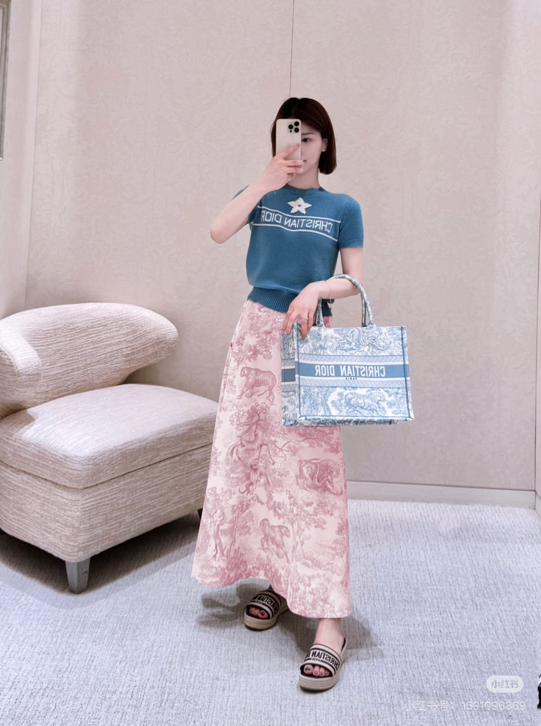 25SS print skirt