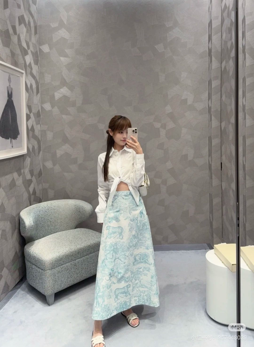 25SS print skirt