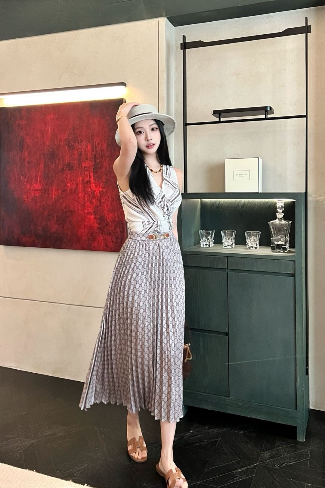 25ss print skirt