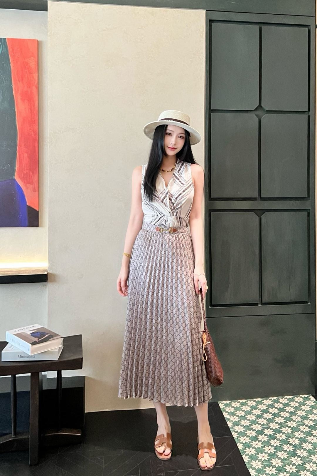 25ss print skirt