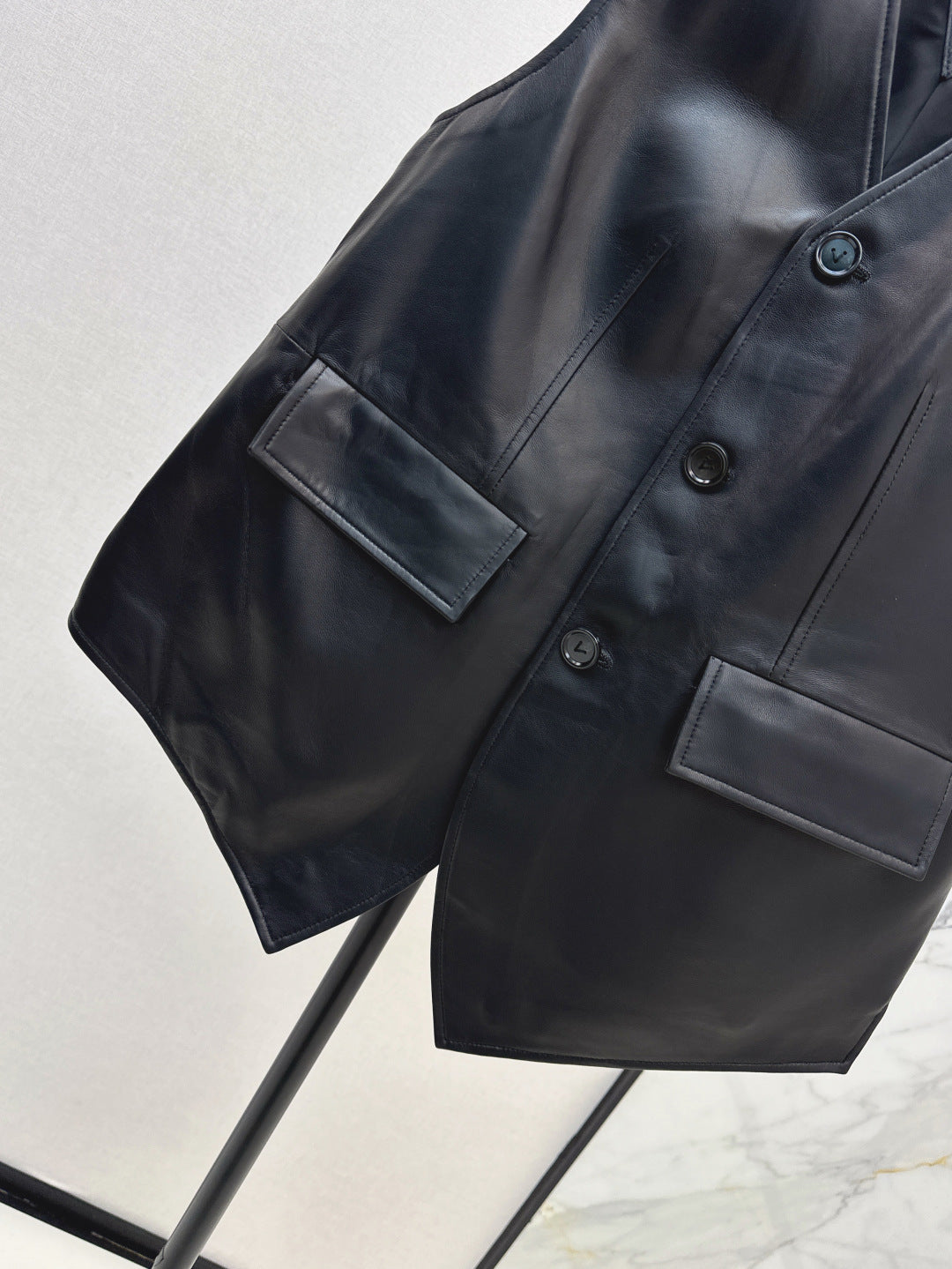 25ss leather vest
