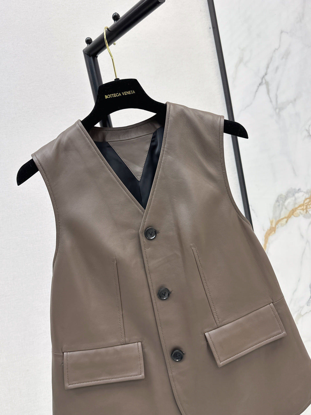25ss leather vest