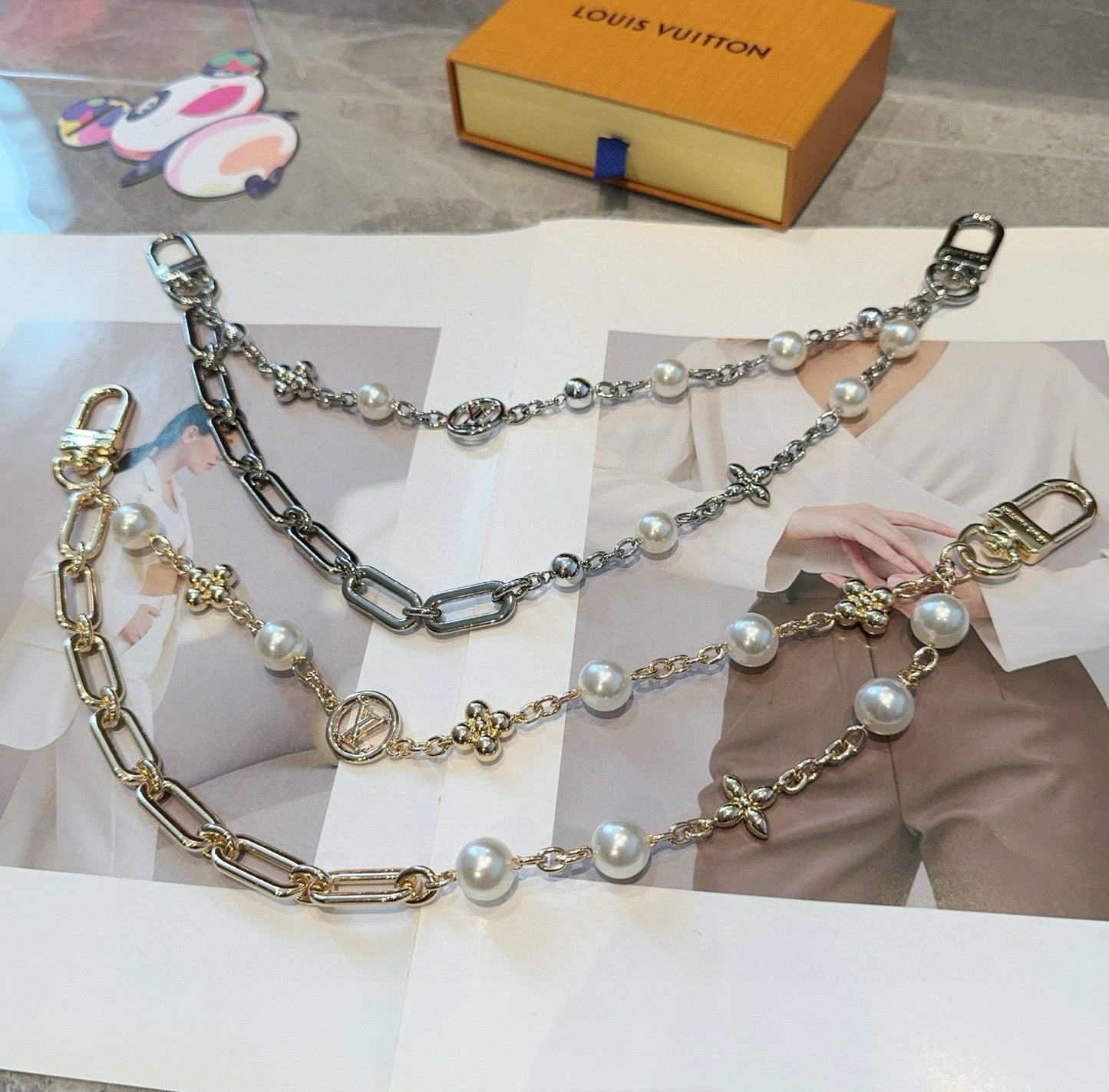 Keychain bag hanging chain Figaro belt chain