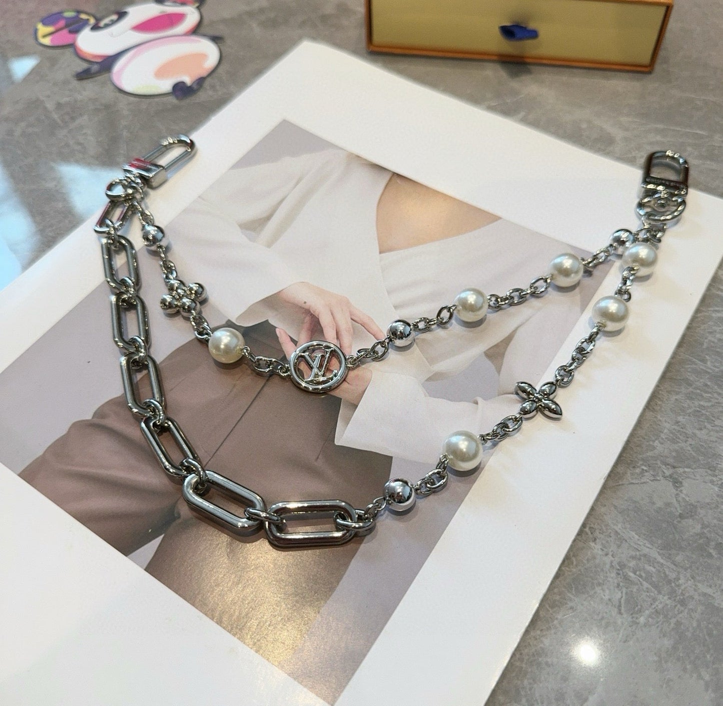 Keychain bag hanging chain Figaro belt chain