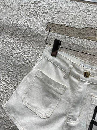 25 letter white shorts