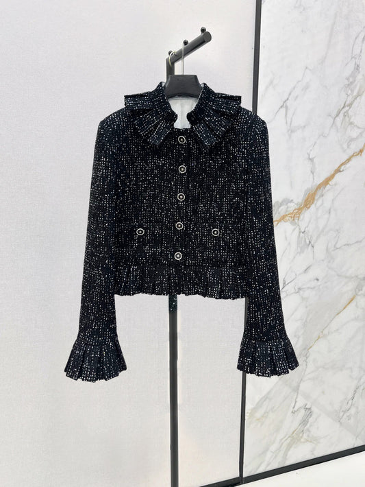 25 black soft flower suit