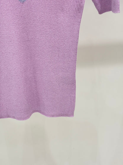 25 Jacquard simple slim knit short sleeves