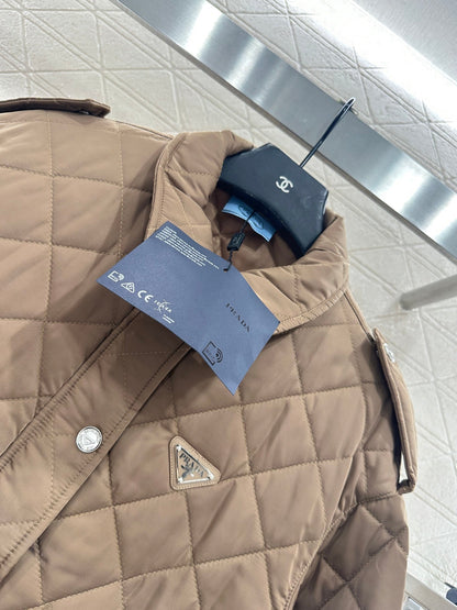25fw Hooded drawstring waistband cotton jacket