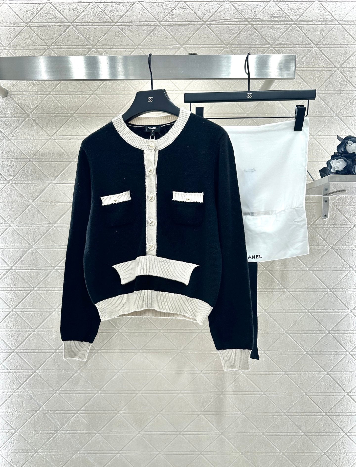 25fw Color blocking pocket sweater）