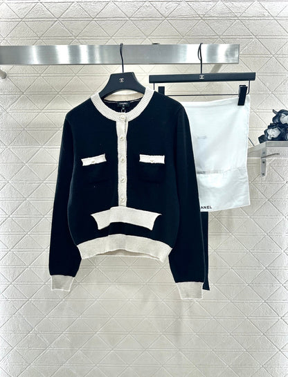 25fw Color blocking pocket sweater）