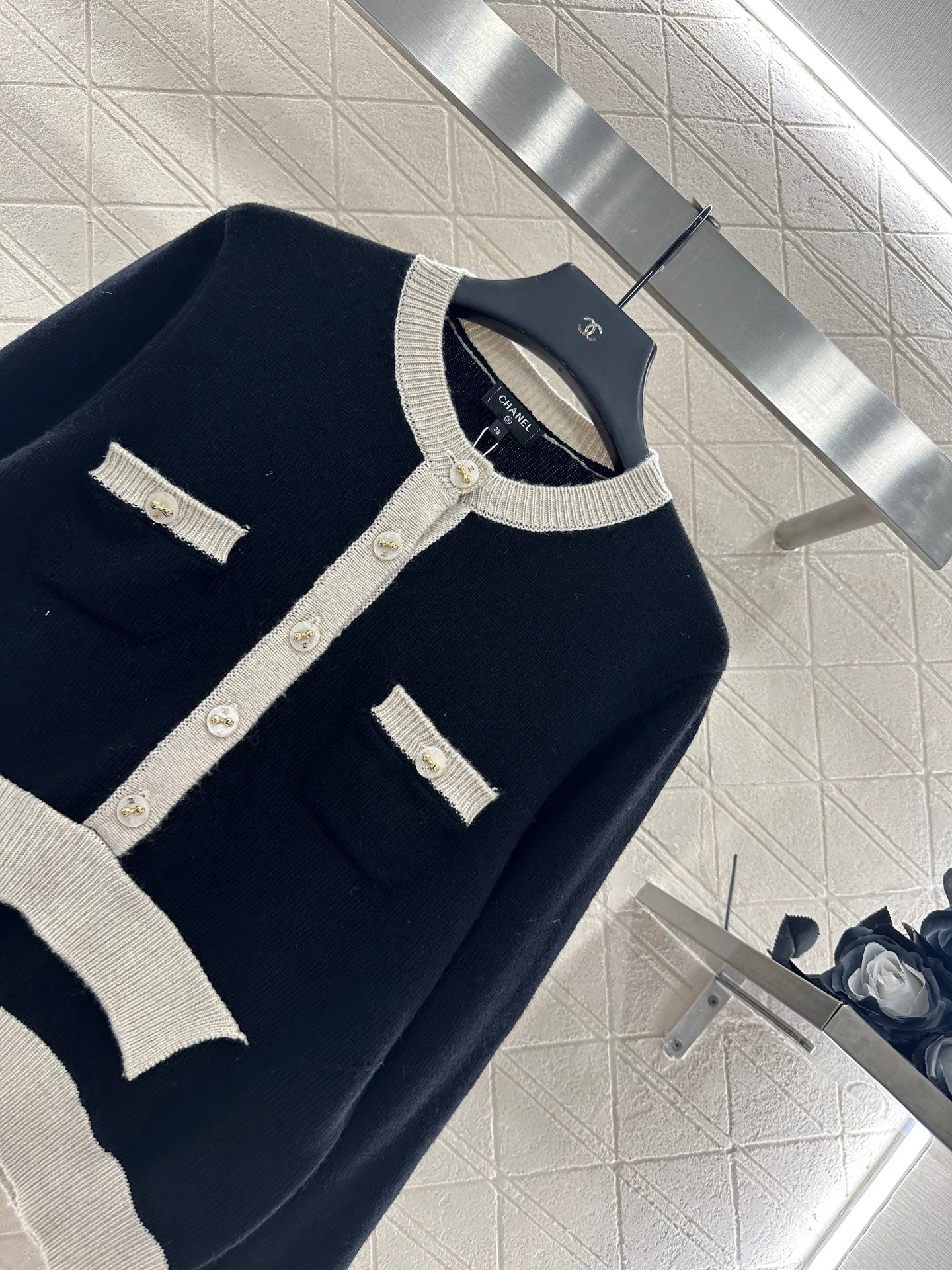 25fw Color blocking pocket sweater）