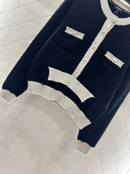 25fw Color blocking pocket sweater）