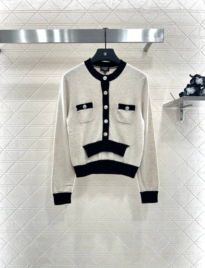25fw Color blocking pocket sweater）
