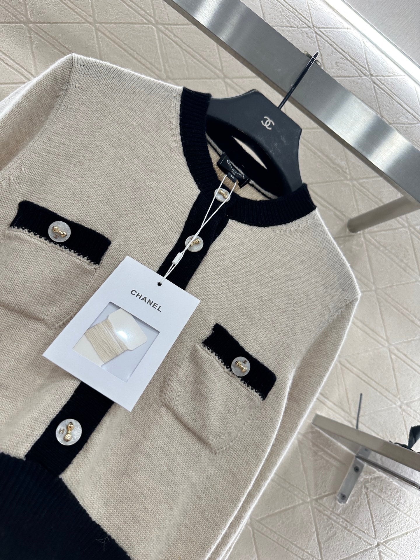 25fw Color blocking pocket sweater）