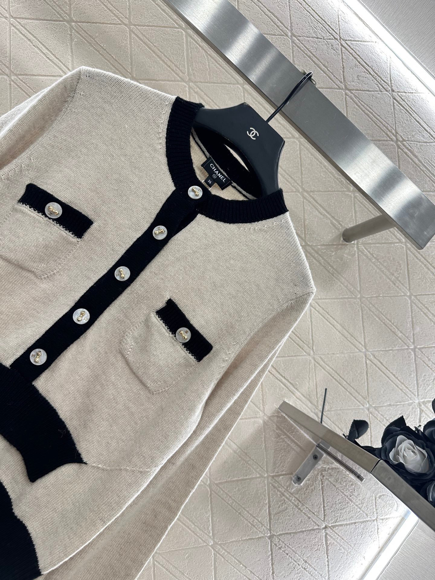 25fw Color blocking pocket sweater）