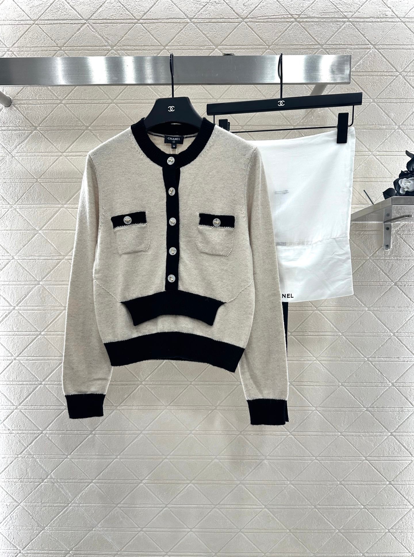 25fw Color blocking pocket sweater）
