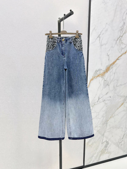 25 patchwork gradient jeans