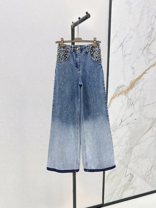 25 patchwork gradient jeans