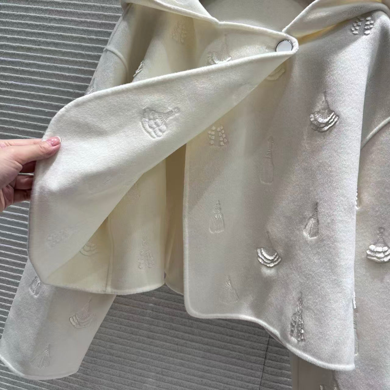 25 Cashmere cardigan jacket(BEIGI/BLACK)