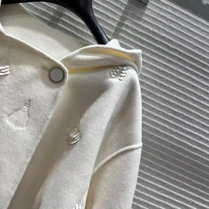 25 Cashmere cardigan jacket(BEIGI/BLACK)
