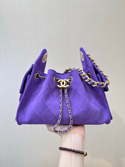 25C suede hippie bag (Purple）