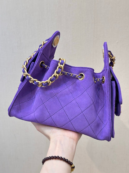 25C suede hippie bag (Purple）