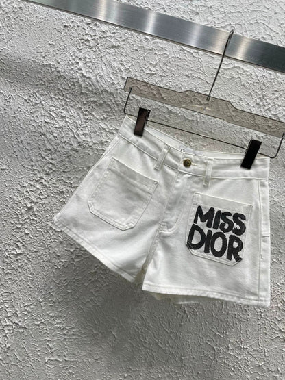25 letter white shorts