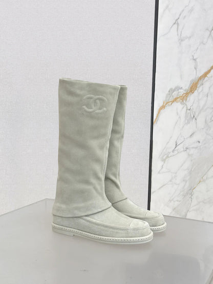 C 25 Classic Embroidered Suede Pants and Boots
