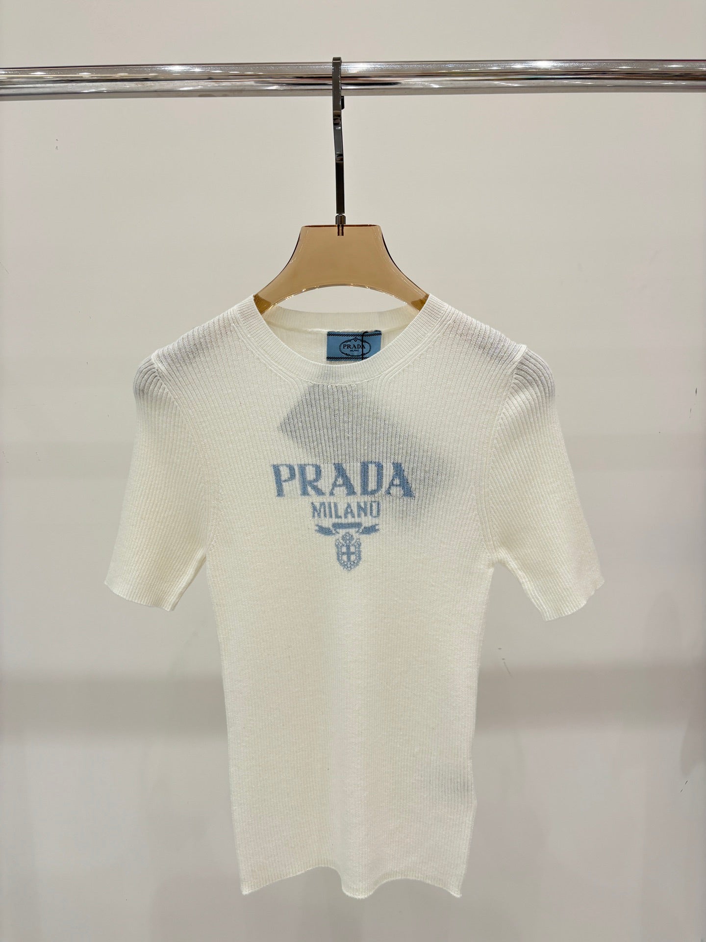 25 Jacquard simple slim knit short sleeves