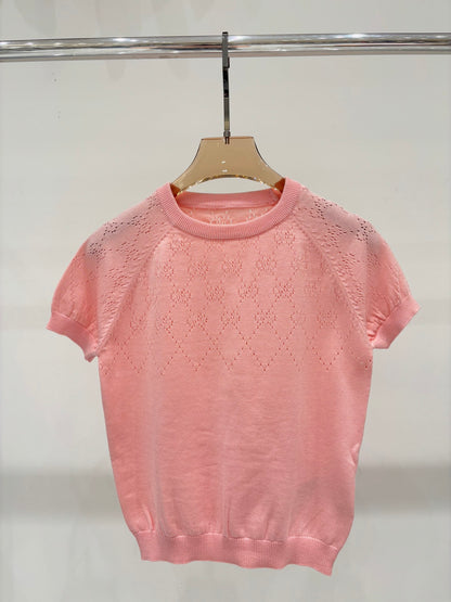 25 Hollow jacquard knitted short sleeves