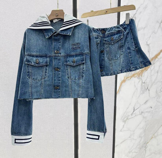 M 25 Navy denim suit