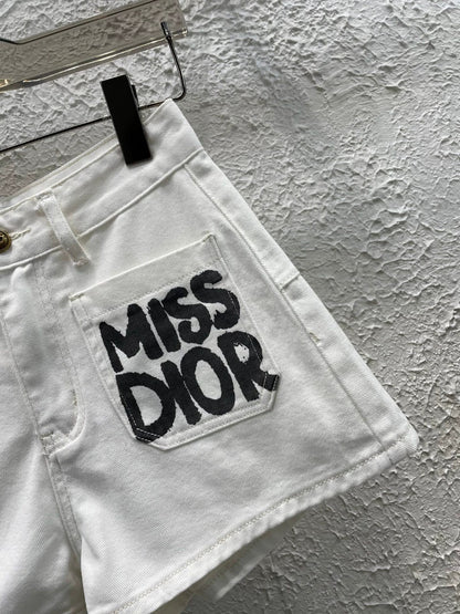 25 letter white shorts