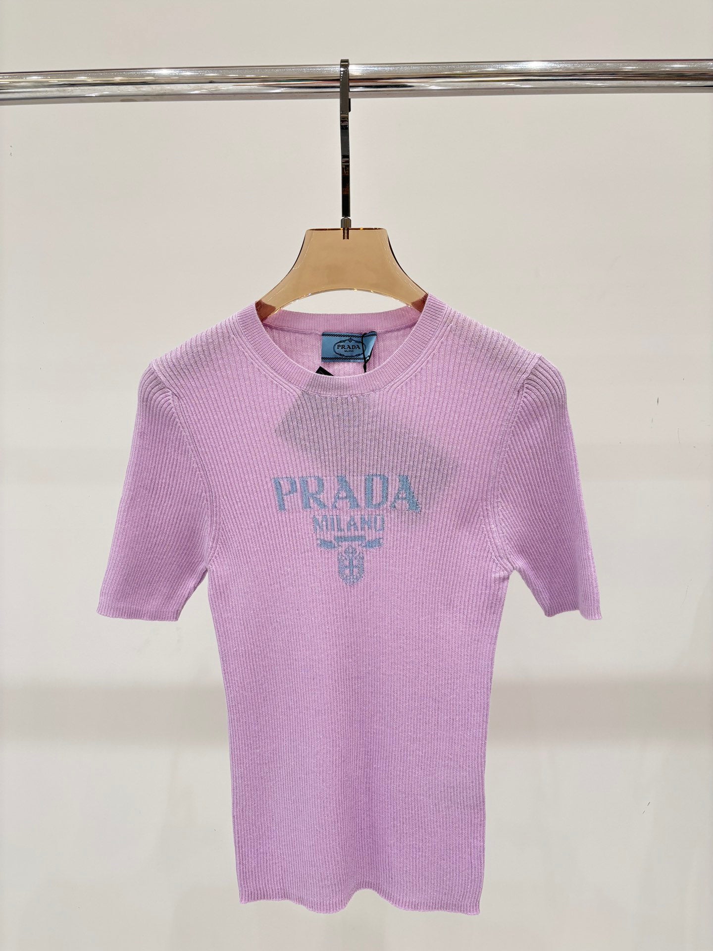 25 Jacquard simple slim knit short sleeves