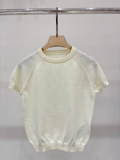 25 Hollow jacquard knitted short sleeves