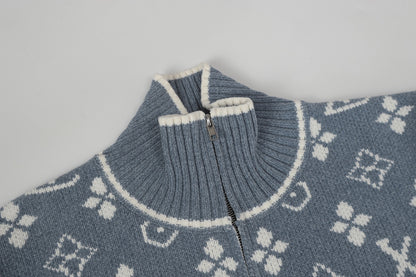 25 zipper long sleeve sweater
