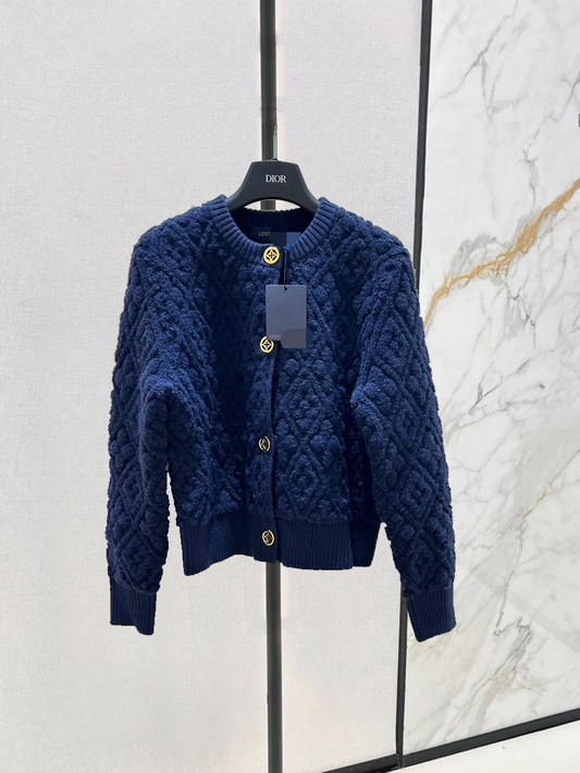 25 Diamond knit cardigan jacket