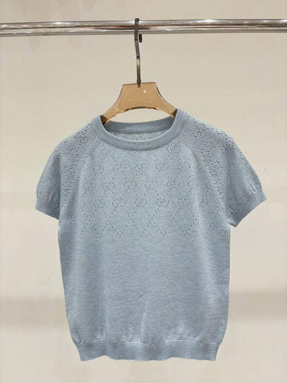 25 Hollow jacquard knitted short sleeves