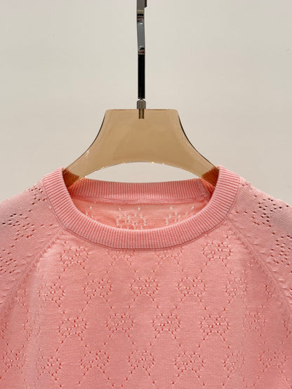 25 Hollow jacquard knitted short sleeves