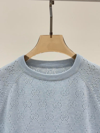25 Hollow jacquard knitted short sleeves