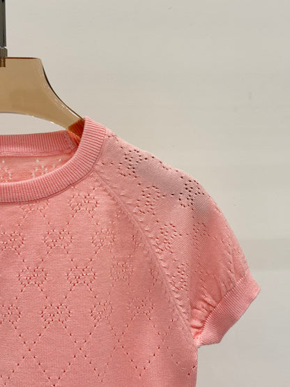 25 Hollow jacquard knitted short sleeves