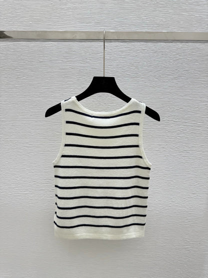 25-stripe knitted vest