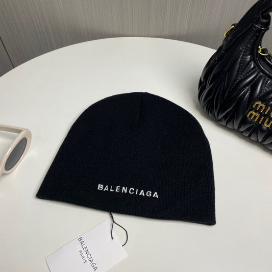 Solid Color Embroidered Knit Hat