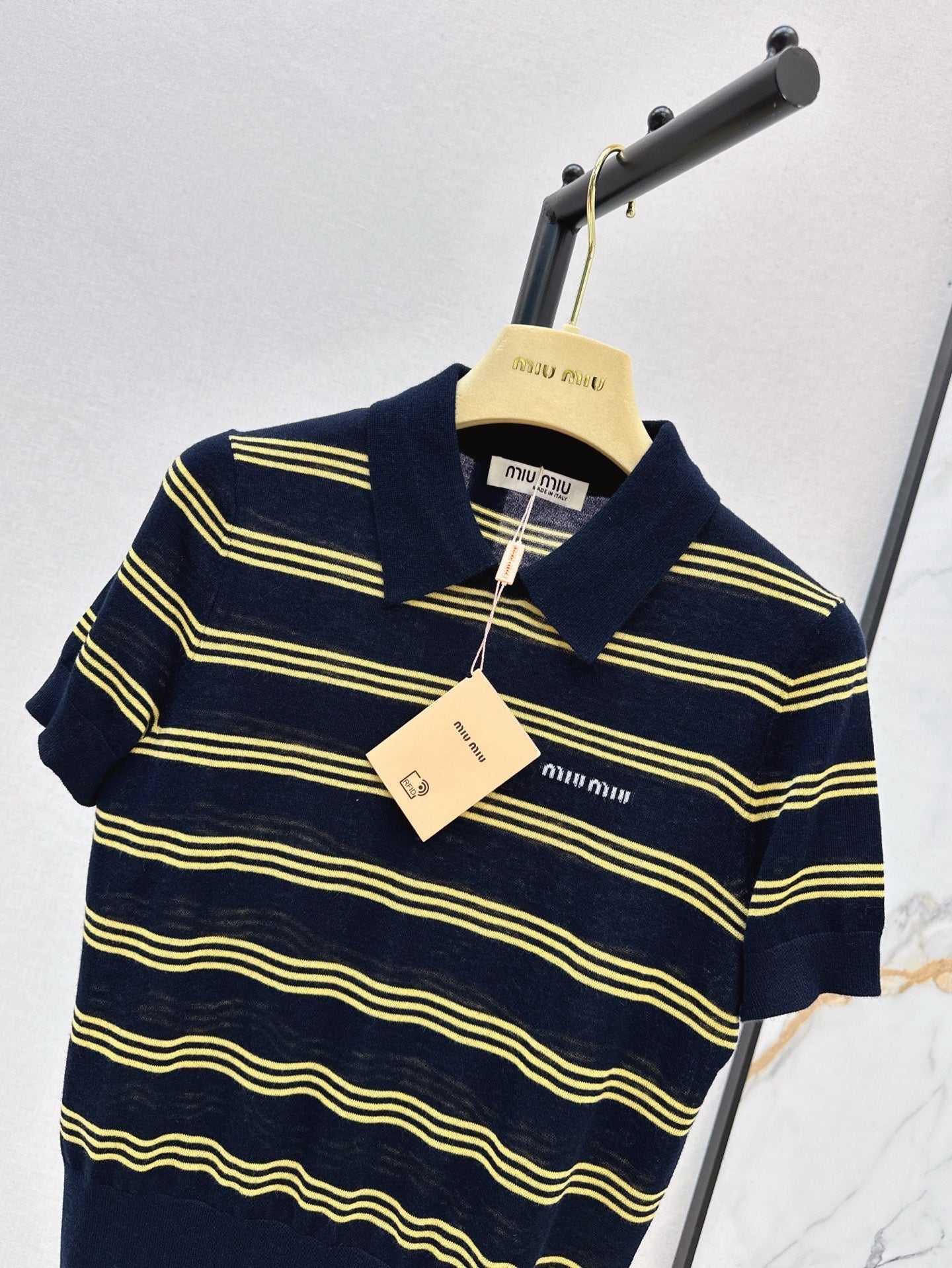 m 25ss knitted polo shirt