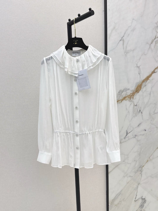 25 Early Spring and Summer New Ruffle Chiffon Shirt