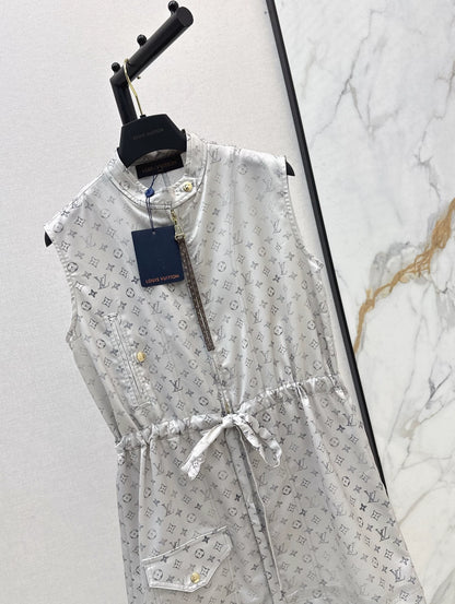 New Arrival Zippered Printed Vest Dress