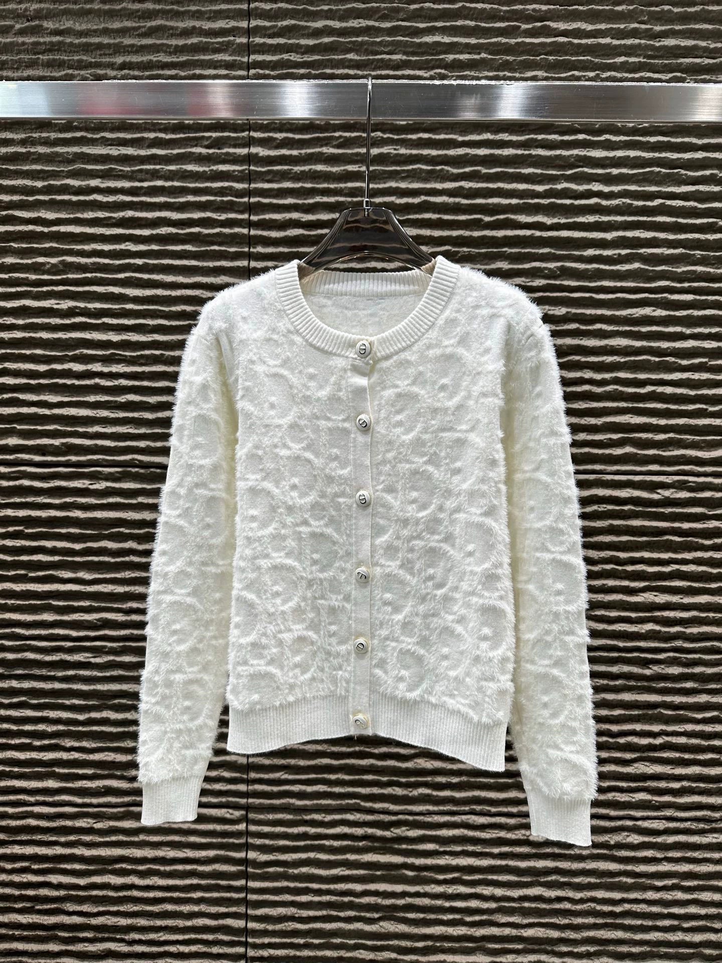 25fw Dark pattern jacquard full letter cardigan