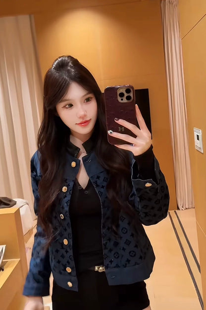 25 Leather collar denim jacket