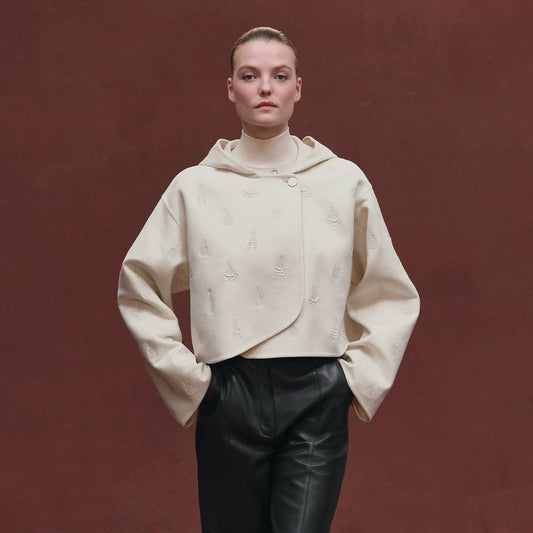 25fw Embroidered cashmere coat
