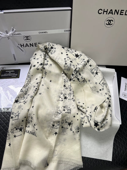 25 Star Cashmere Silk Shawl Scarf